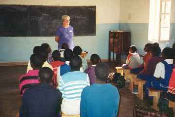 Kathryn teaching at Embangweni Primary